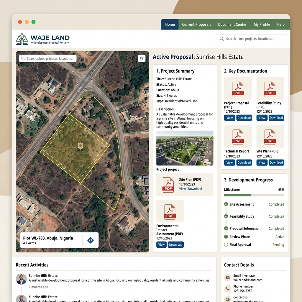 Waje Land Proposal